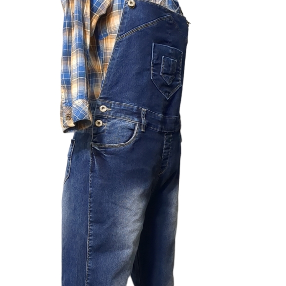 CORAL Blue Denim Overalls Dark Wash size 34 - Picture 5 of 14